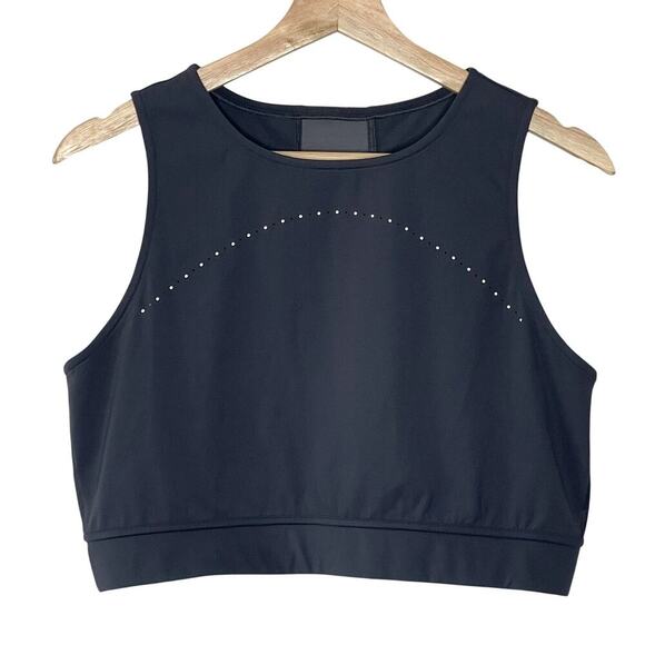 Lululemon Mesh Back Cropped Train Tank Top Gray Size 8 - Picture 1 of 6